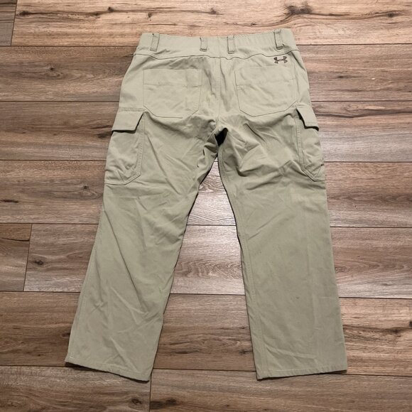 Men's Under Armour UA Cargo Pants 36x30 Beige Nylon Lightweight Casual Outdoor - Picture 10 of 11